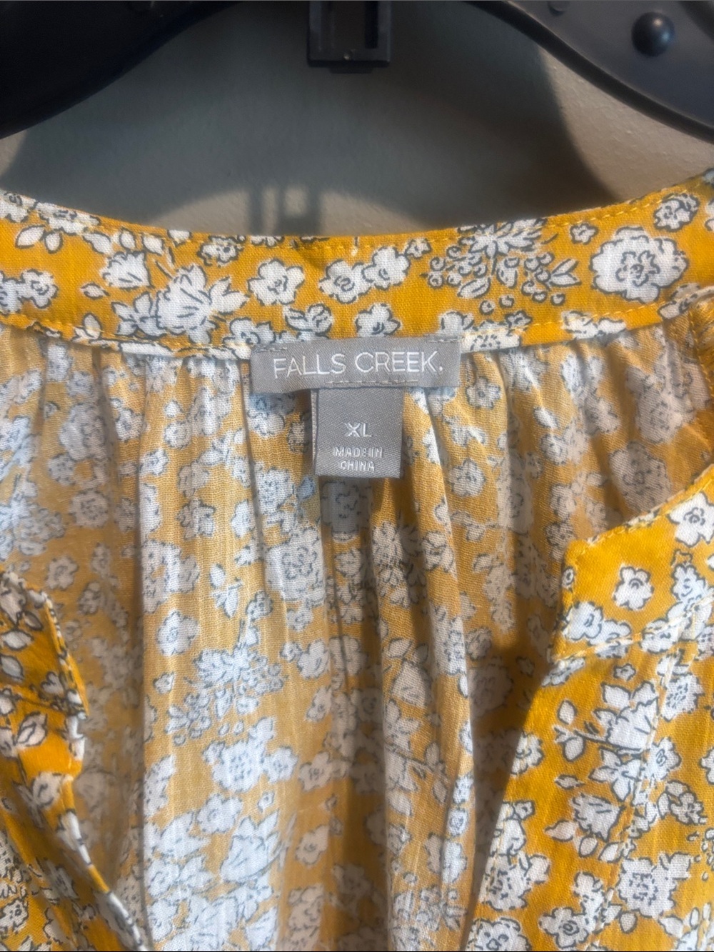Falls Creek Yellow Floral Puff-Sleeve Blouse - Picture 4 of 5